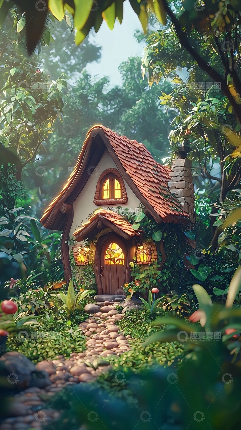高清大图下载【趣麦麦图】森林小屋
