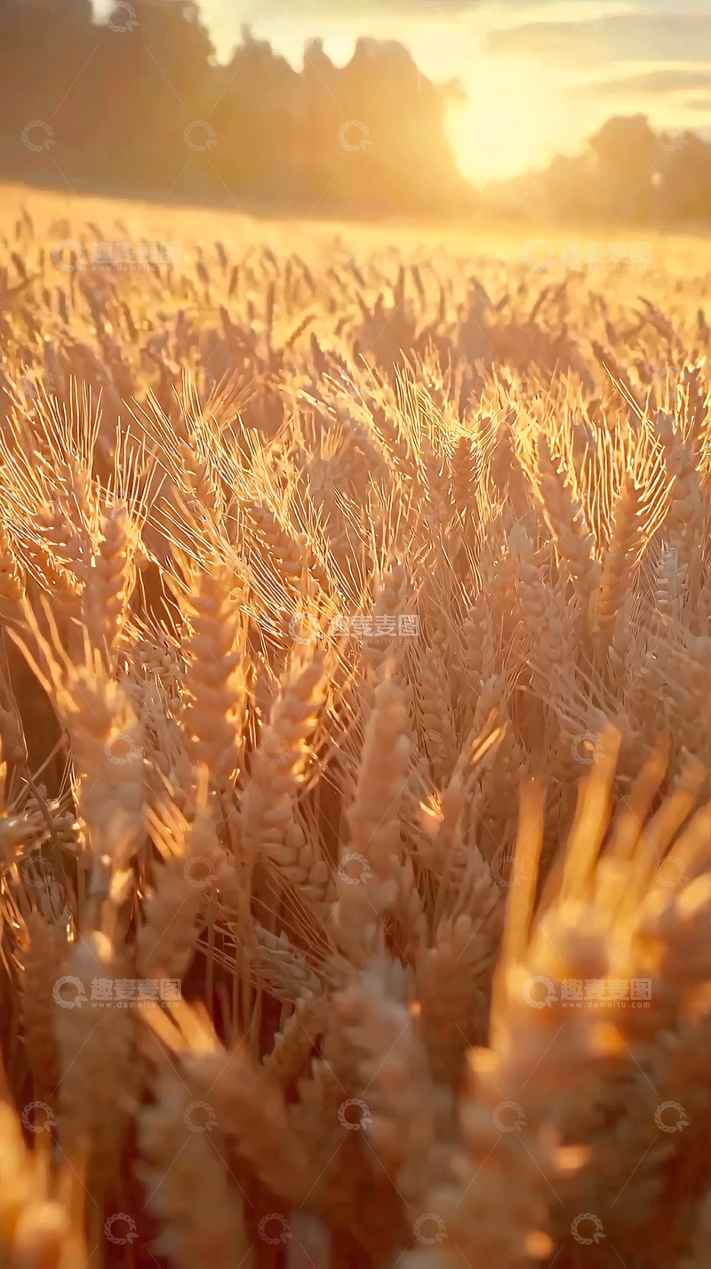 高清大图下载【趣麦麦图】金色麦田日出