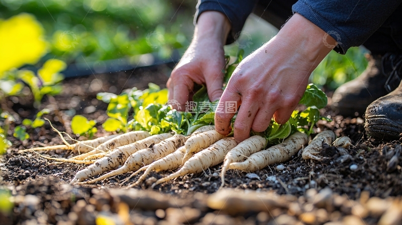 高清大图下载【趣麦麦图】收获新鲜的白萝卜