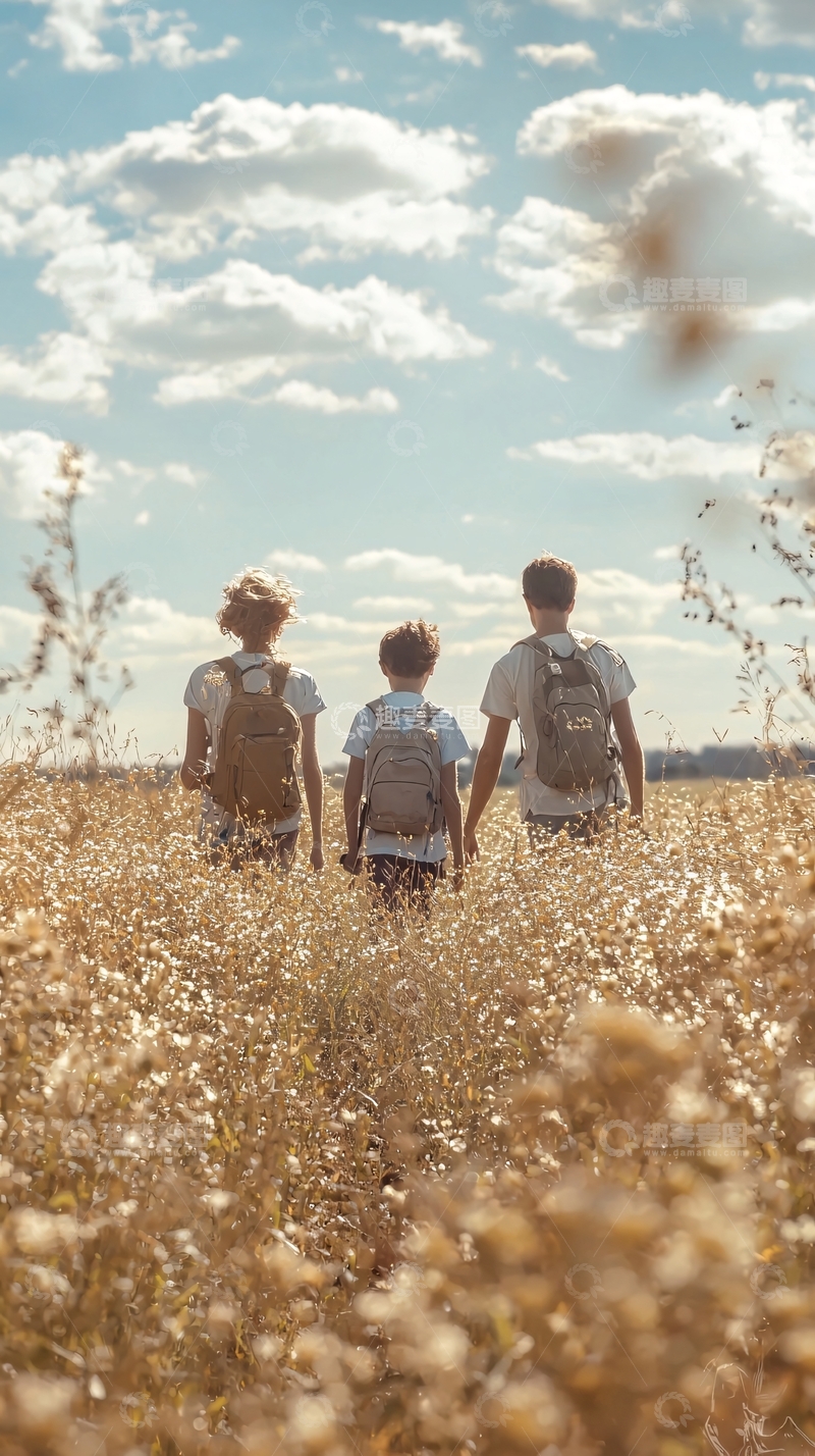 高清大图下载【趣麦麦图】三人徒步旅行