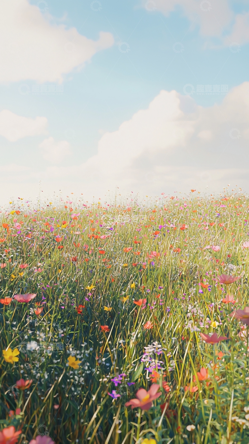高清大图下载【趣麦麦图】彩色野花花海
