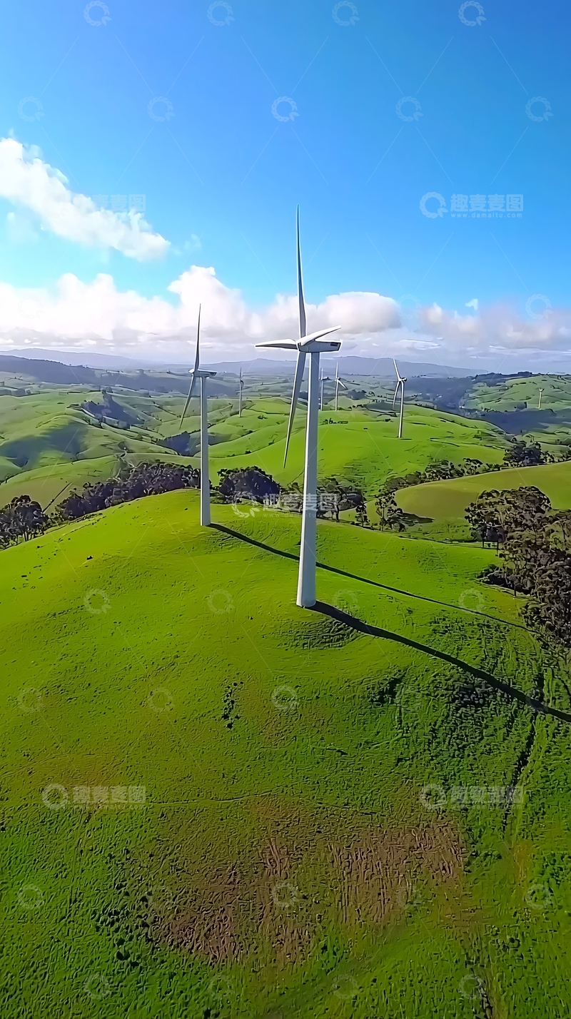 高清大图下载【趣麦麦图】绿色环保风力发电