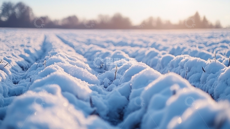 高清大图下载【趣麦麦图】雪地里的车辙印