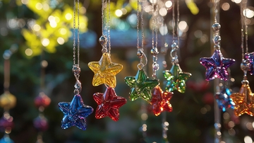 彩色玻璃星星吊坠