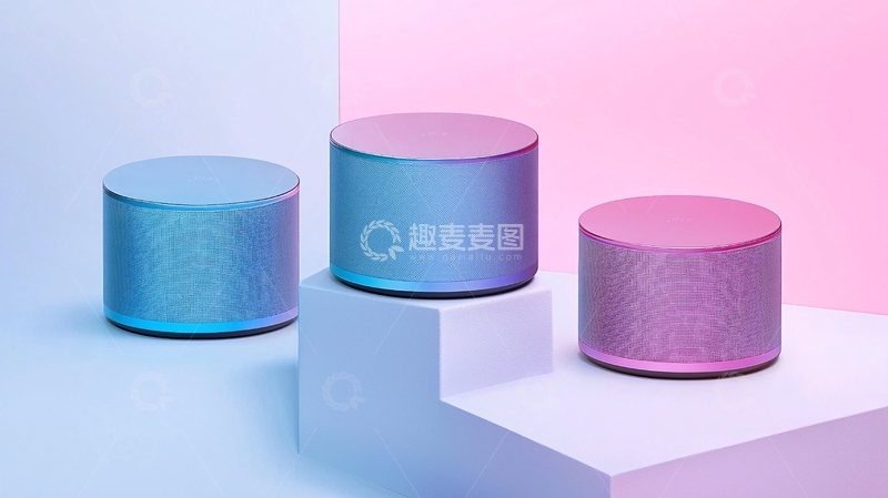 高清大图下载【趣麦麦图】渐变色圆柱形展示台