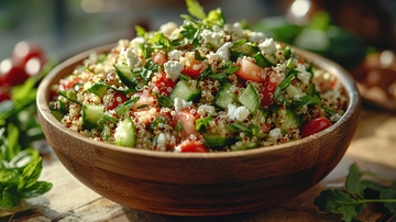 木碗里的健康藜麦沙拉