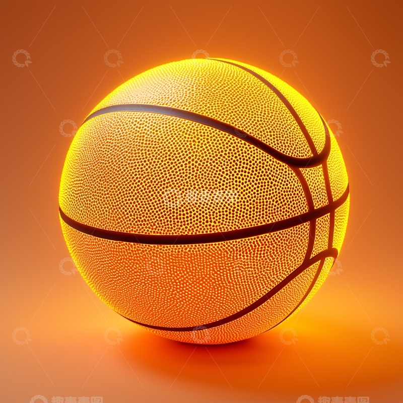 高清大图下载【趣麦麦图】橙色光照下的篮球