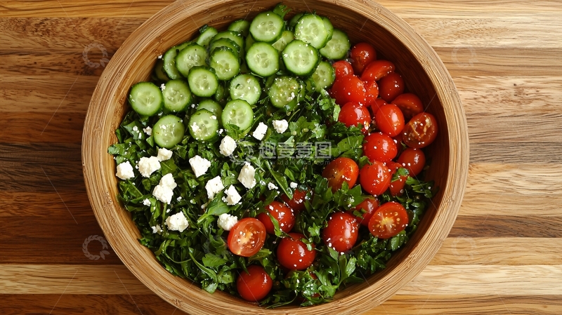 高清大图下载【趣麦麦图】木碗沙拉