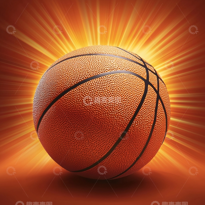 高清大图下载【趣麦麦图】橙色光芒下的篮球