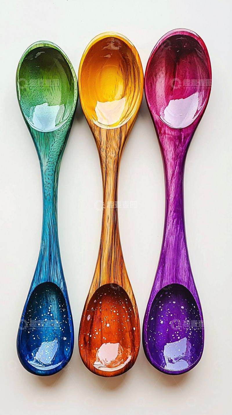 高清大图下载【趣麦麦图】彩虹色木勺
