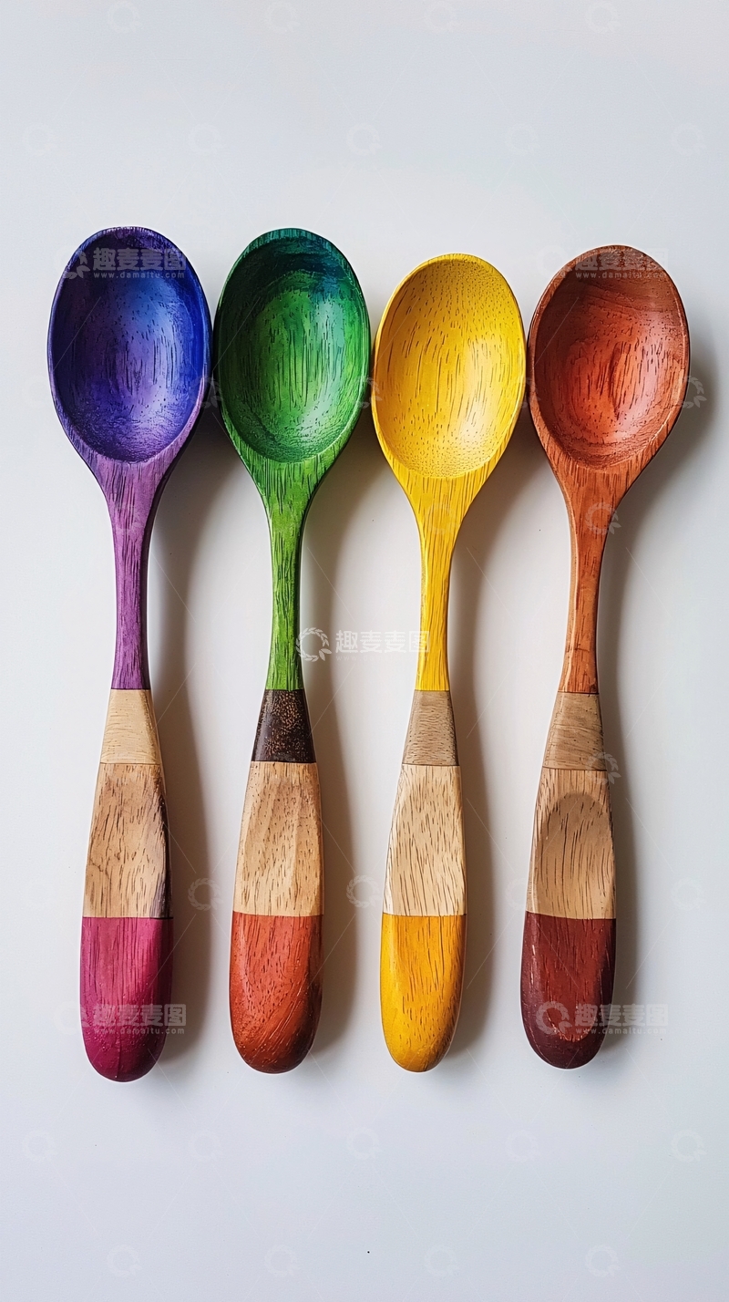 高清大图下载【趣麦麦图】彩虹色木勺