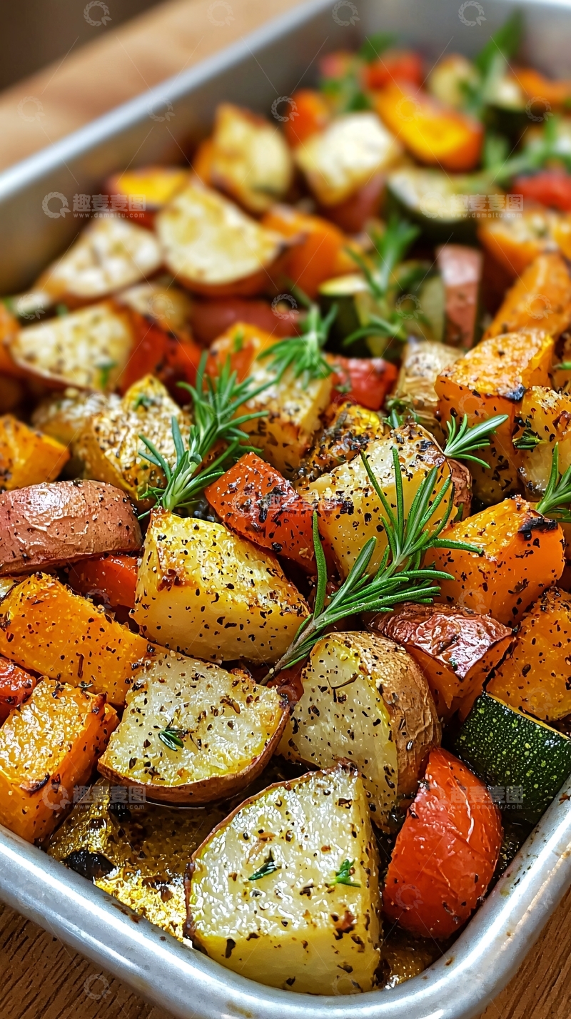 高清大图下载【趣麦麦图】烤蔬菜拼盘美食