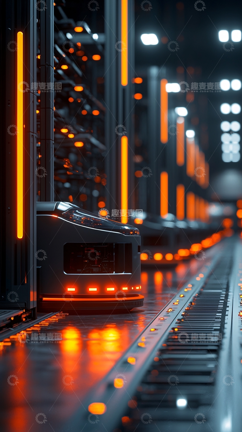 高清大图下载【趣麦麦图】科技感仓库内部景象