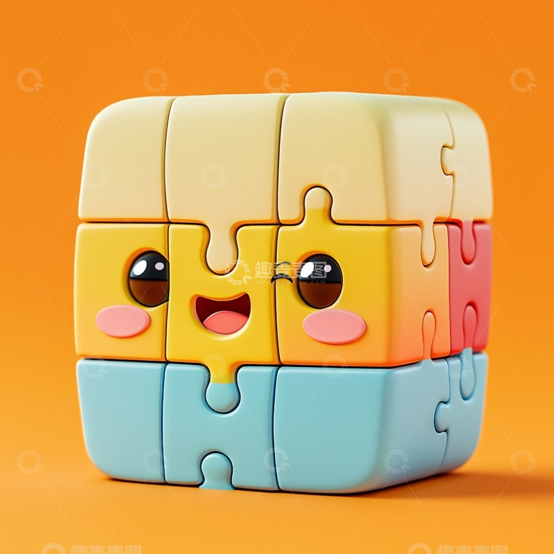 高清大图下载【趣麦麦图】卡通拼图魔方