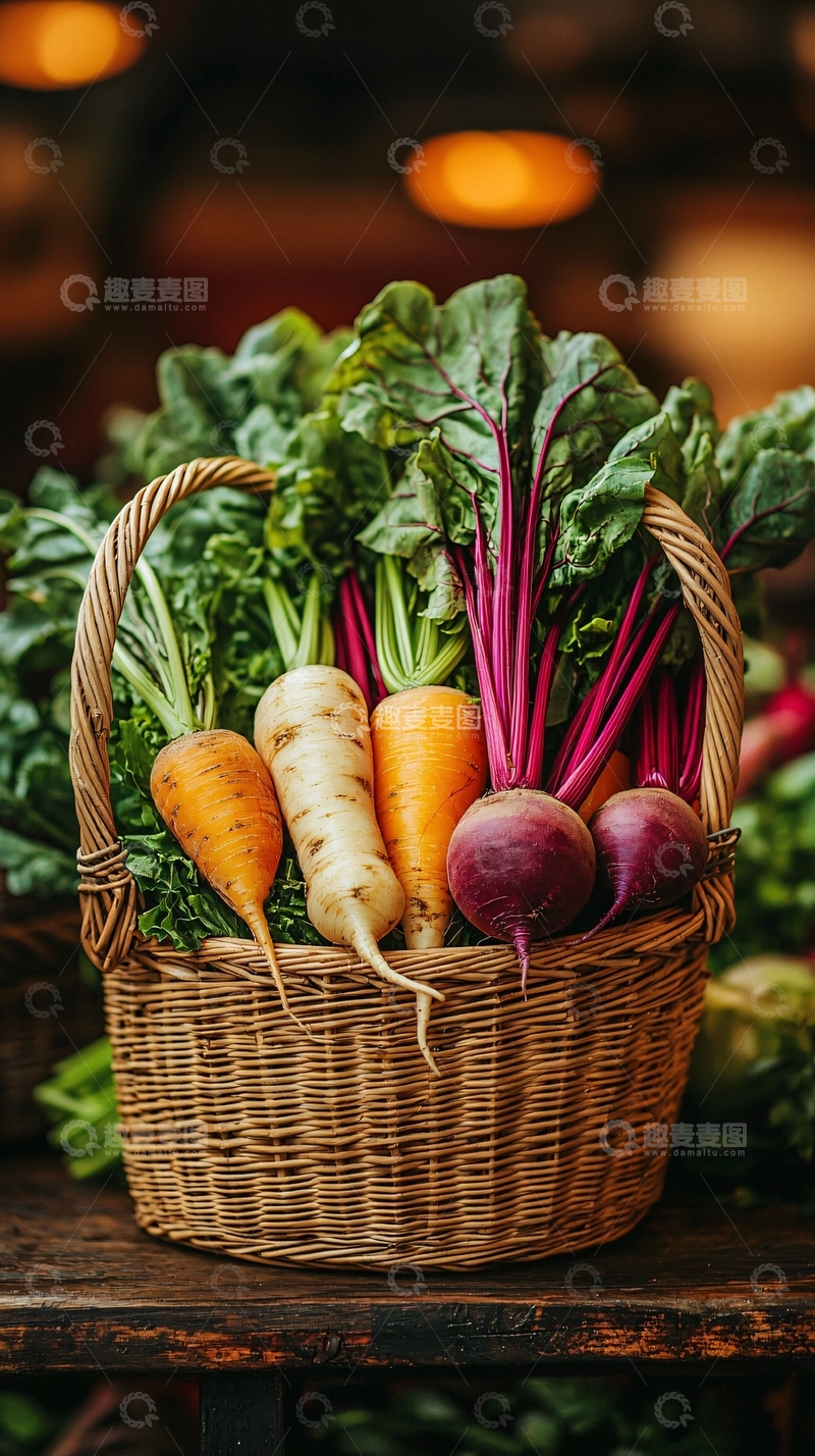 高清大图下载【趣麦麦图】新鲜蔬菜篮