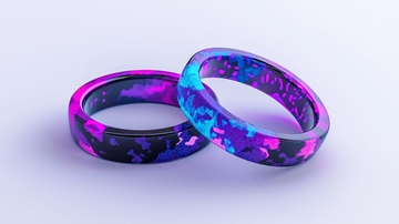 紫粉色树脂戒指
