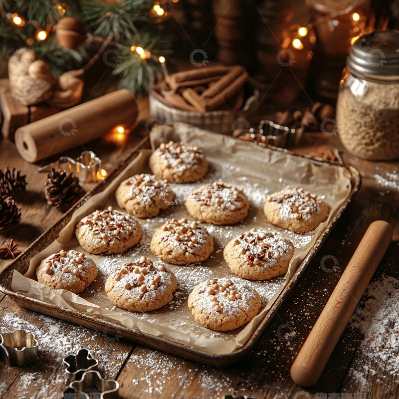 高清大图下载【趣麦麦图】烤盘上的圣诞饼干