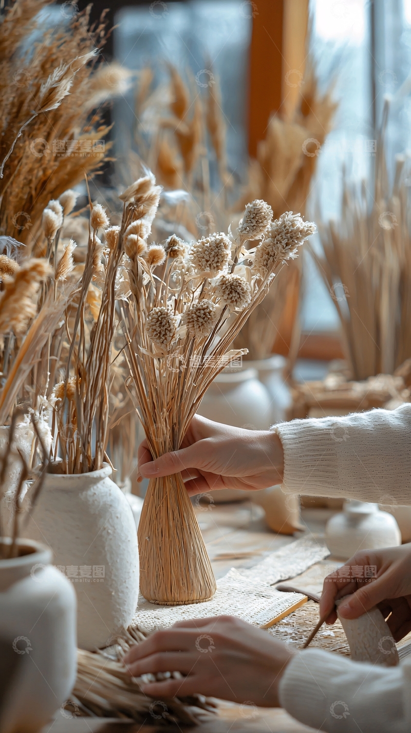 高清大图下载【趣麦麦图】干花束插花作品
