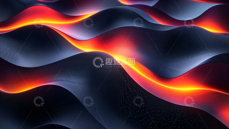 高清大图下载【趣麦麦图】熔岩流动的抽象波浪