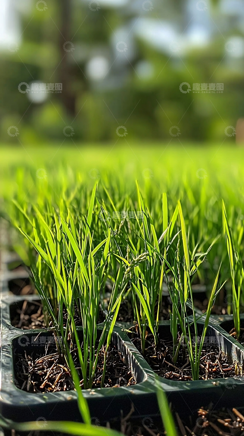 高清大图下载【趣麦麦图】绿油油的水稻秧苗