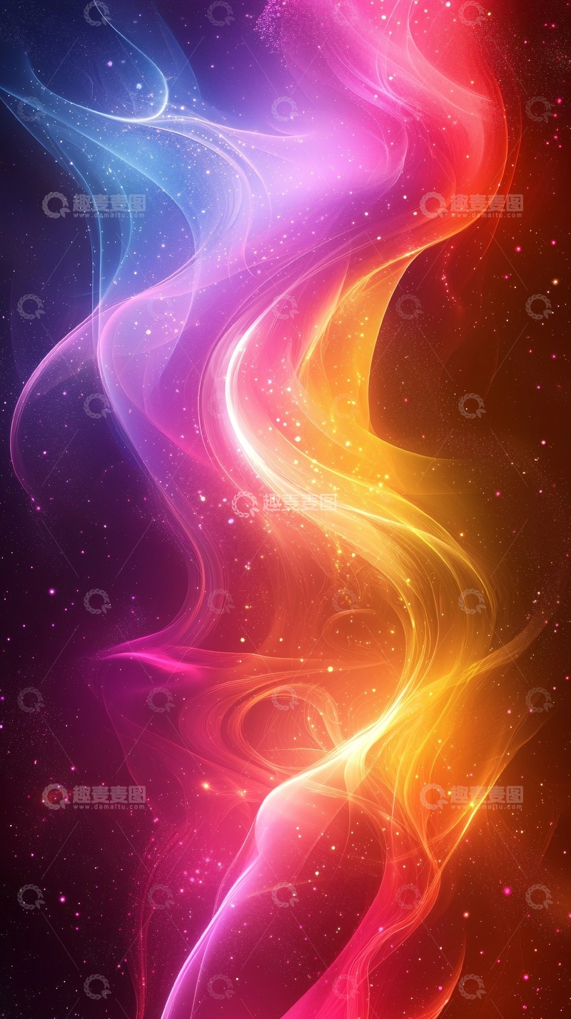 高清大图下载【趣麦麦图】彩色光线梦幻背景