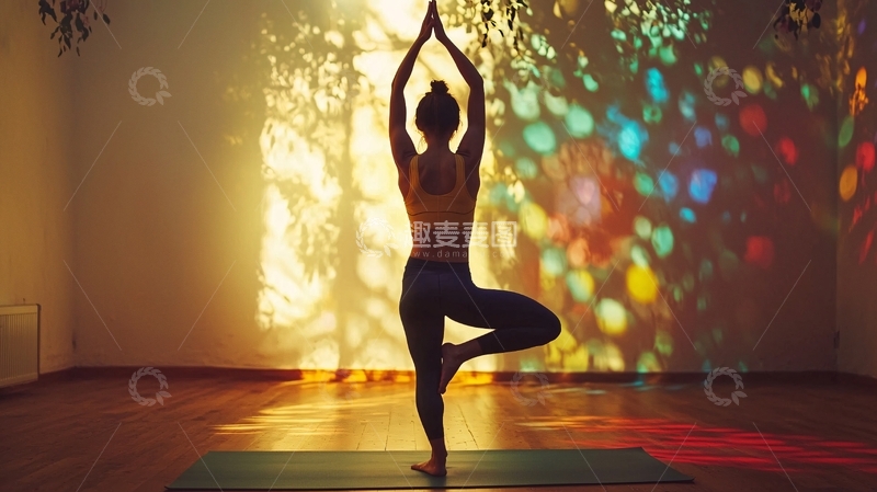 高清大图下载【趣麦麦图】瑜伽树式