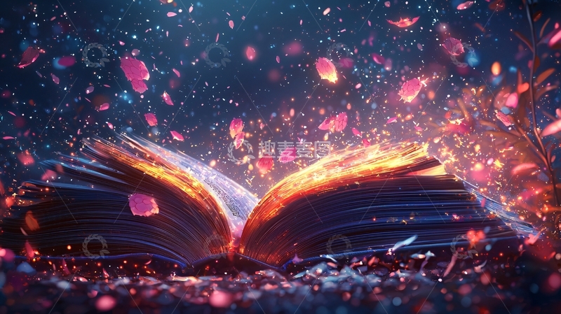 高清大图下载【趣麦麦图】魔法书闪耀光芒