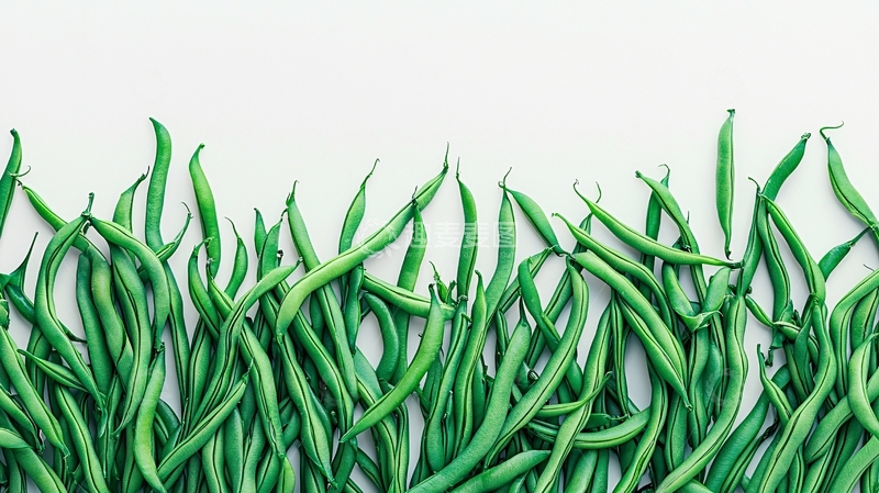 高清大图下载【趣麦麦图】新鲜绿色豆角铺满桌面