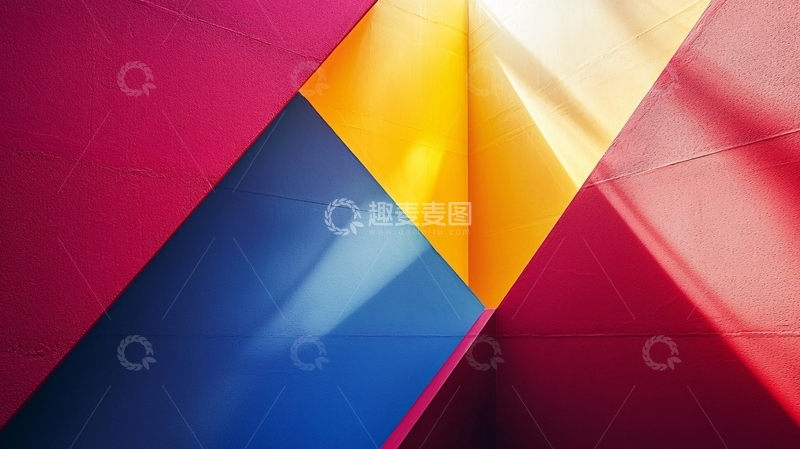 高清大图下载【趣麦麦图】几何彩色纸面光影抽象
