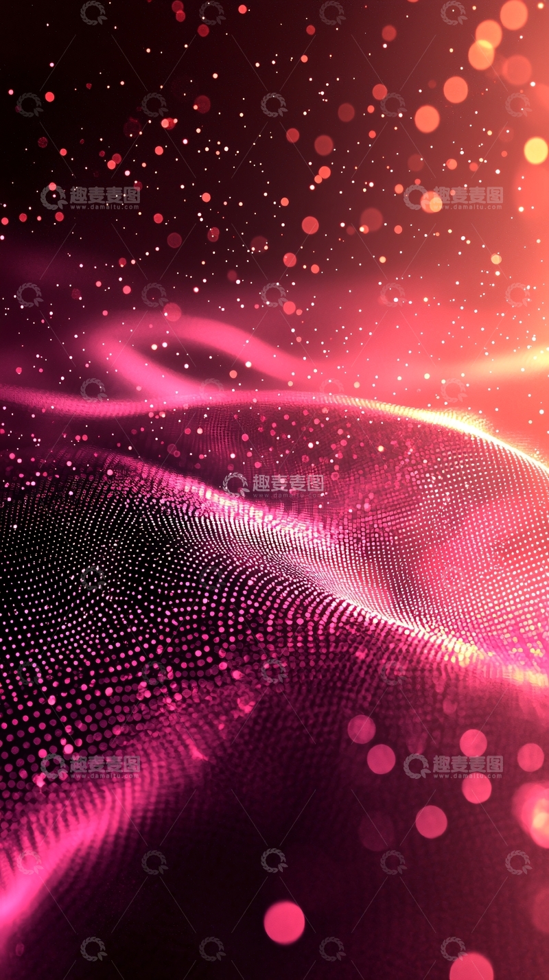 高清大图下载【趣麦麦图】粉色光晕粒子背景