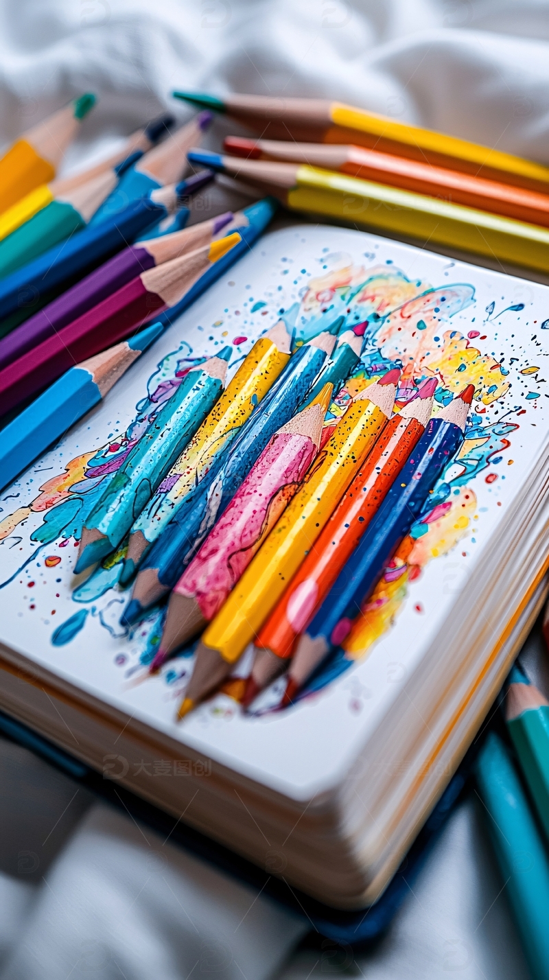 高清大图下载【趣麦麦图】彩铅与速写本