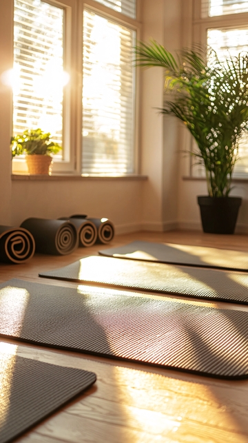 阳光洒进瑜伽室