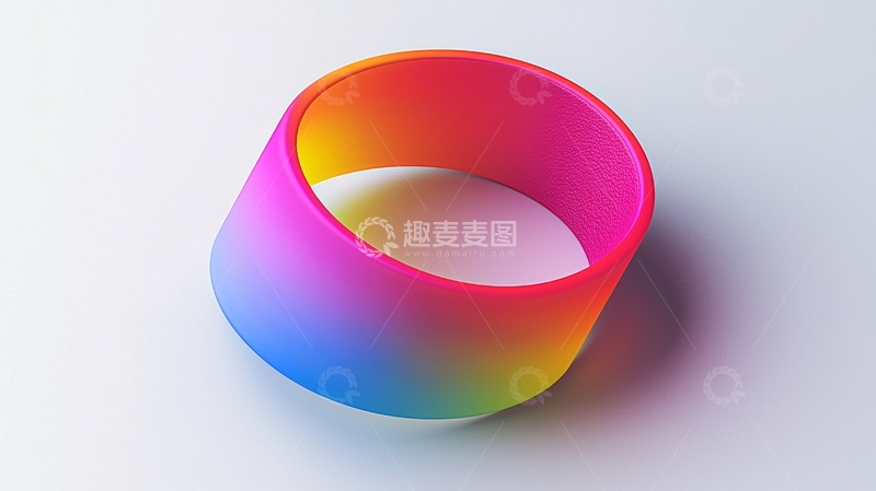 高清大图下载【趣麦麦图】彩虹渐变硅胶手镯