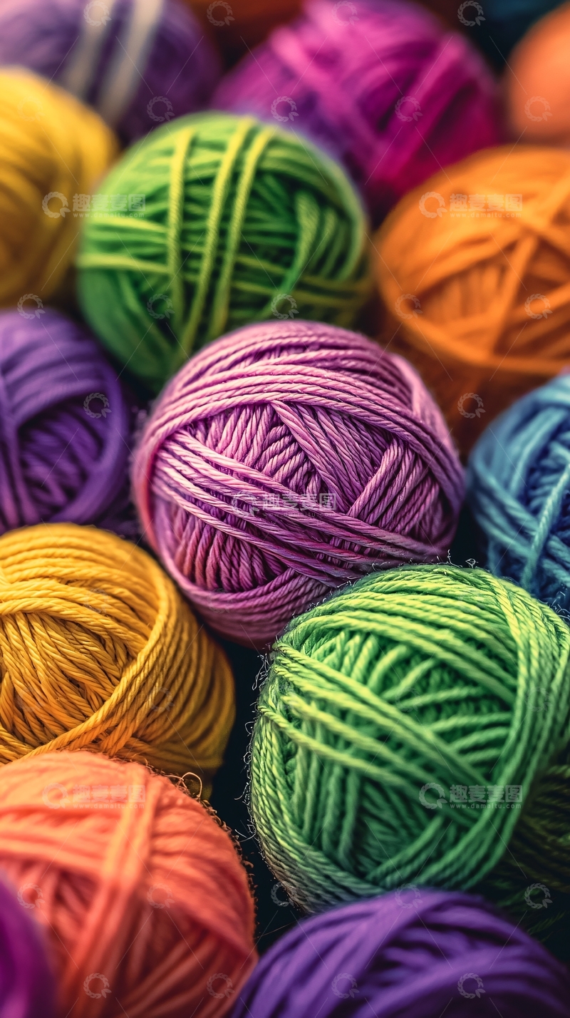 高清大图下载【趣麦麦图】彩色毛线球