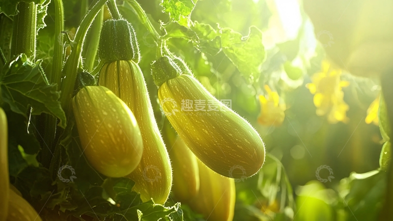 高清大图下载【趣麦麦图】阳光下成熟的黄瓜