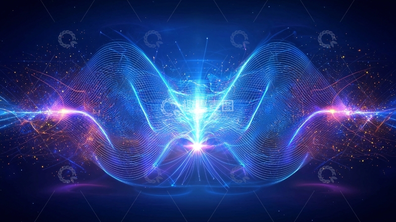 高清大图下载【趣麦麦图】蓝色能量波纹