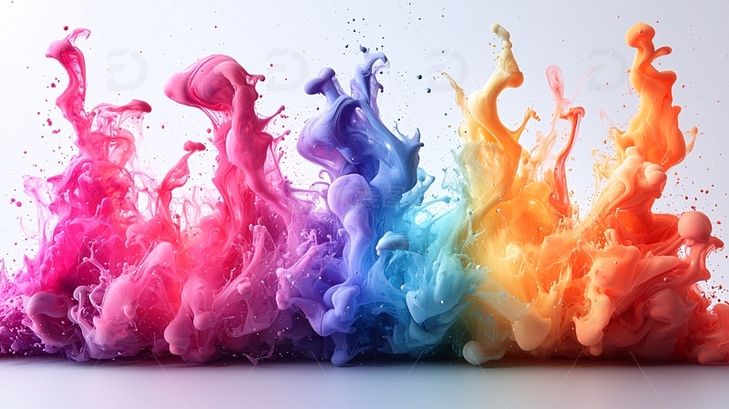 高清大图下载【趣麦麦图】彩色颜料水下扩散