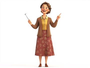 快乐女老师卡通形象