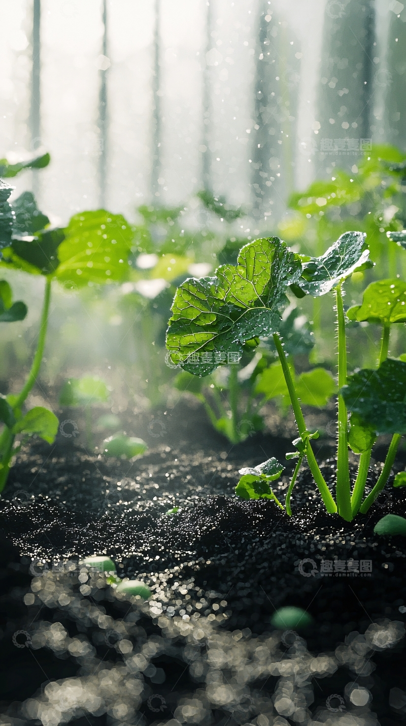 高清大图下载【趣麦麦图】阳光洒在绿植上