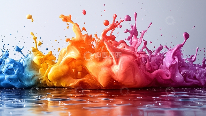 高清大图下载【趣麦麦图】彩色颜料泼溅