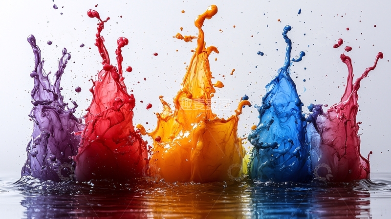 高清大图下载【趣麦麦图】彩色油漆飞溅