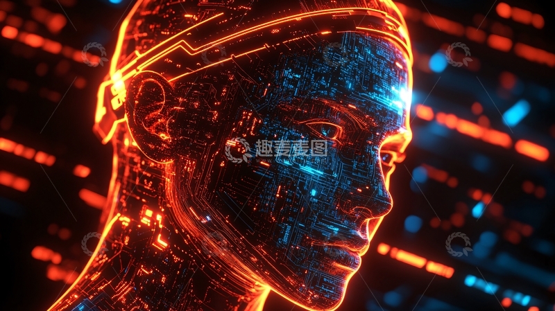 高清大图下载【趣麦麦图】科技感十足的人脸线条