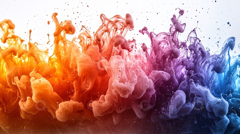 高清大图下载【趣麦麦图】彩色墨水在水中扩散
