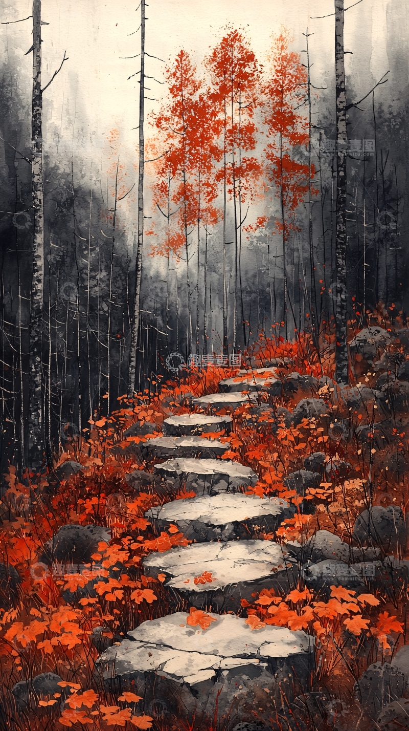 高清大图下载【趣麦麦图】秋日森林小路