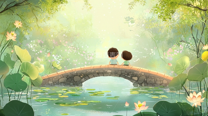 高清大图下载【趣麦麦图】-小桥流水人家情侣图