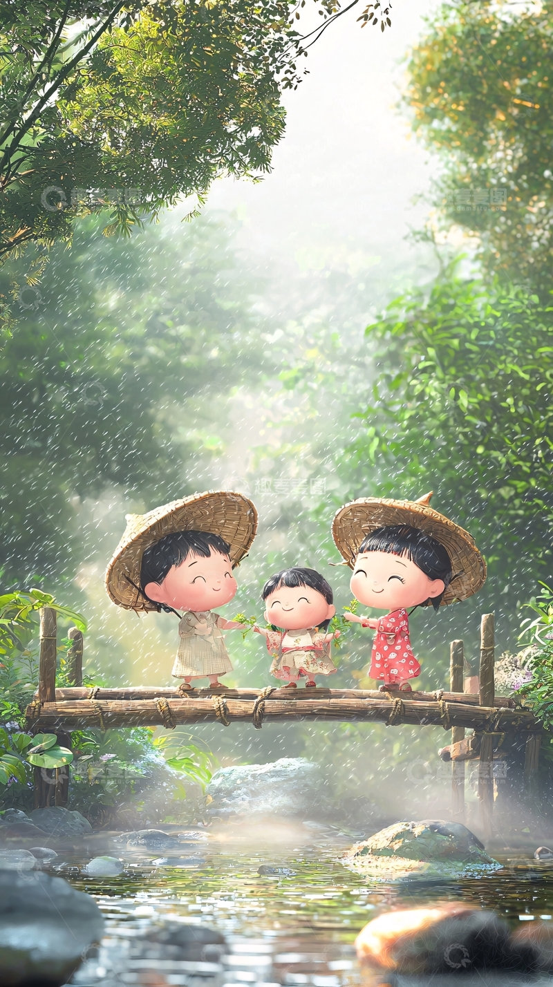 高清大图下载【趣麦麦图】卡通家庭