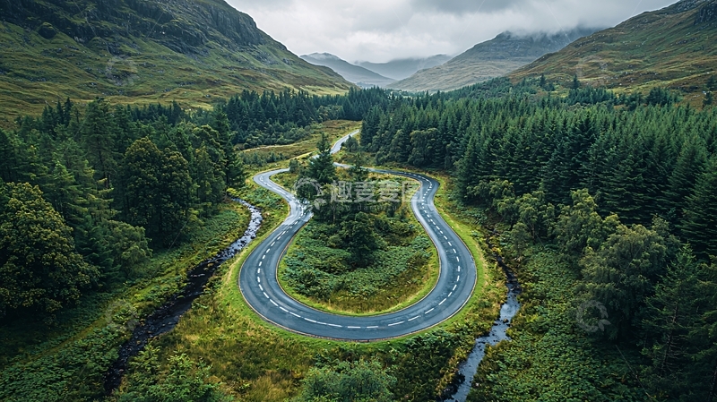 高清大图下载【趣麦麦图】山路蜿蜒