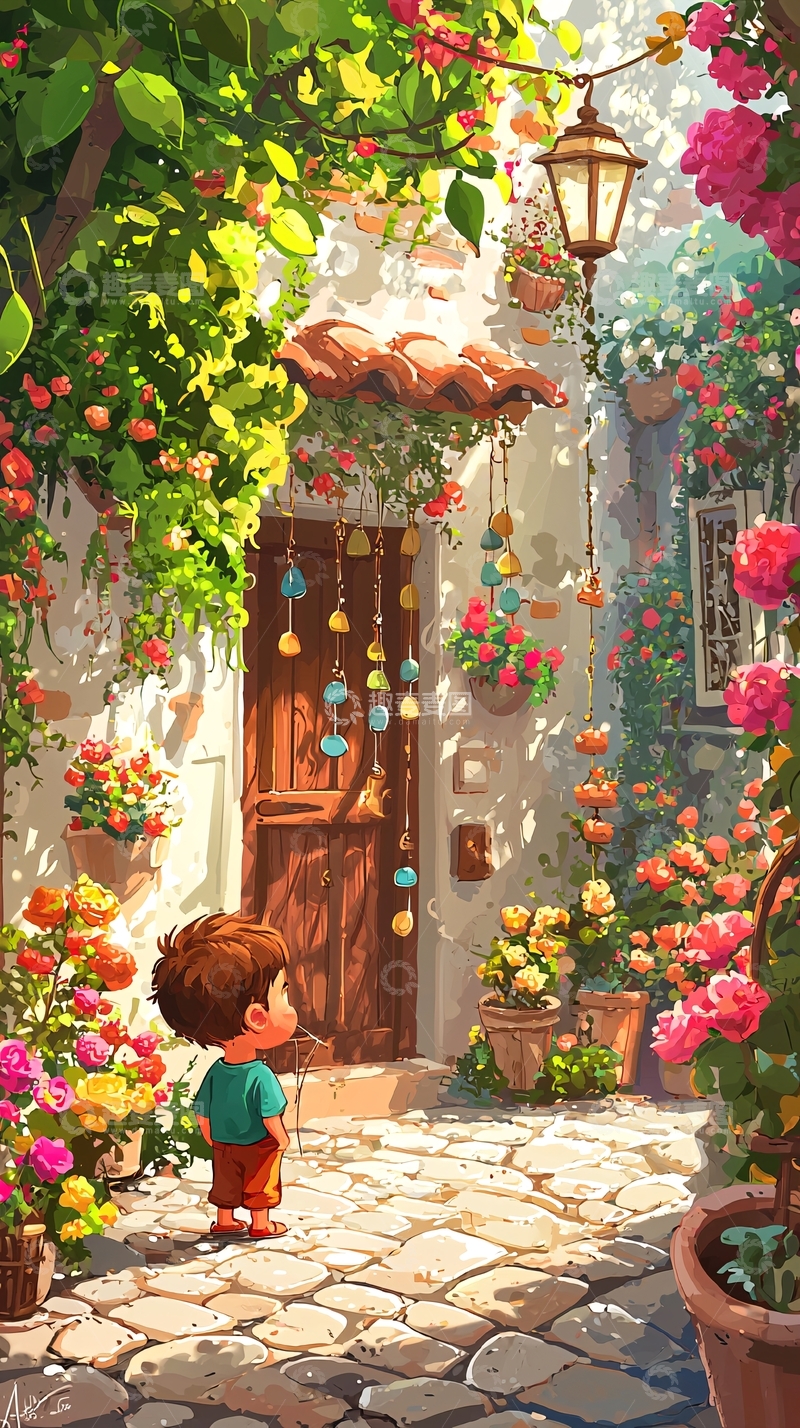 高清大图下载【趣麦麦图】童趣花园小巷
