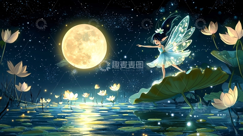 高清大图下载【趣麦麦图】月光仙子