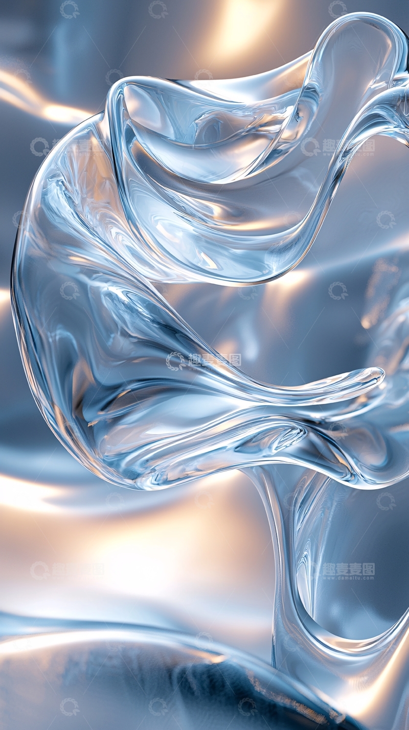 高清大图下载【趣麦麦图】流体金属质感抽象背景